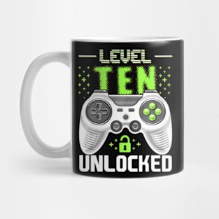 Level 10 Unlocked Video Gamer 10th Birthday Mug